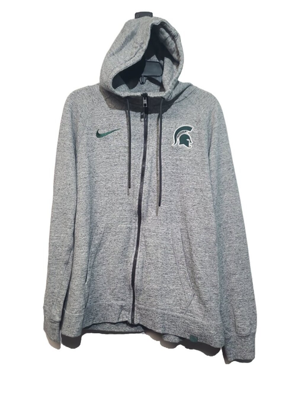 Nike Michigan State Spartans Full-Zip Fleece Hoodie L Gray